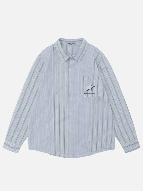 Aelfric Eden Star Stripe Patchwork Long Sleeve Shirt sold by Aelfric Eden