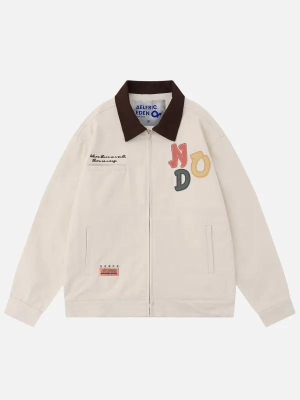 Aelfric Eden Applique Embroidery Colorful Letter Jacket sold by Aelfric Eden