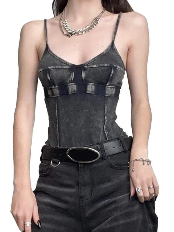 Aelfric Eden Denim Patchwork Cargo Camis Top sold by Aelfric Eden