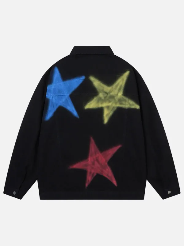 Aelfric Eden Graffiti Star Denim Jacket sold by Aelfric Eden