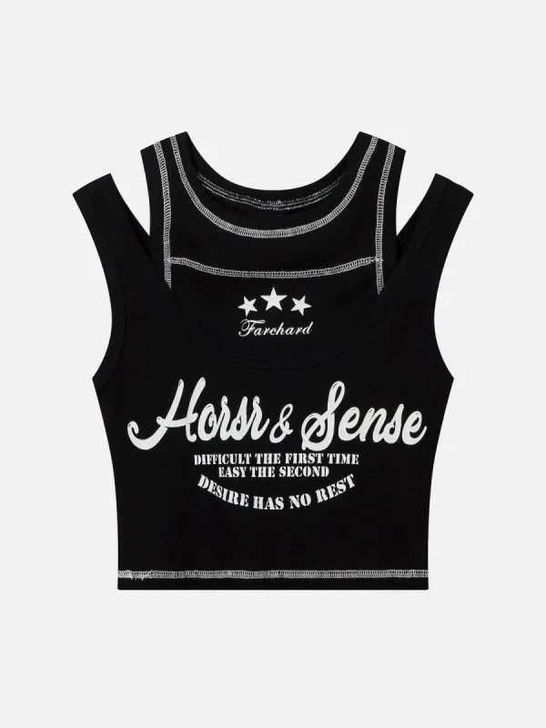 Exposed Seam Design Shoulder Cutout Tank Top sold by Aelfric Eden