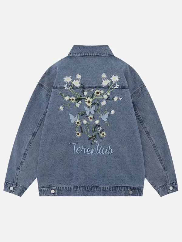 Aelfric Eden Embroidery Flower Denim Jacket sold by Aelfric Eden