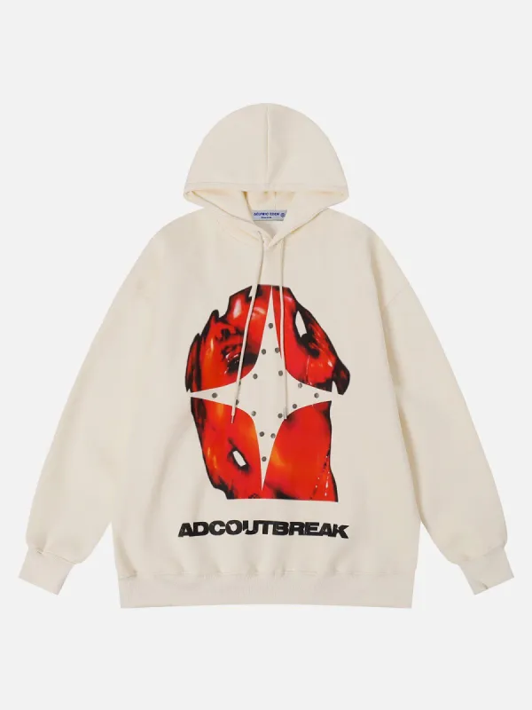 Aelfric Eden Rivet Heart Print Hoodie sold by Aelfric Eden