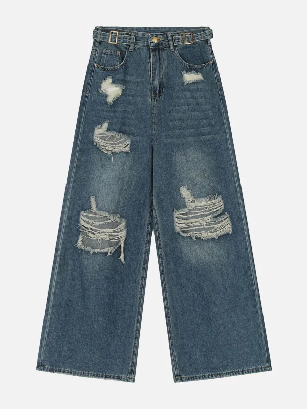 Aelfric Eden Belt Distressed Jeans made by Aelfric Eden