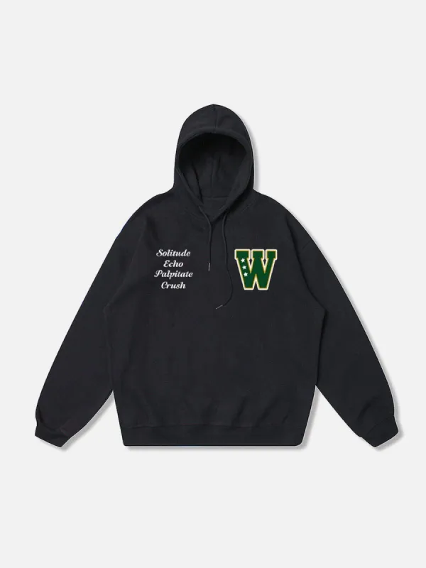 "W" Vintage Print Hoodie sold by Aelfric Eden