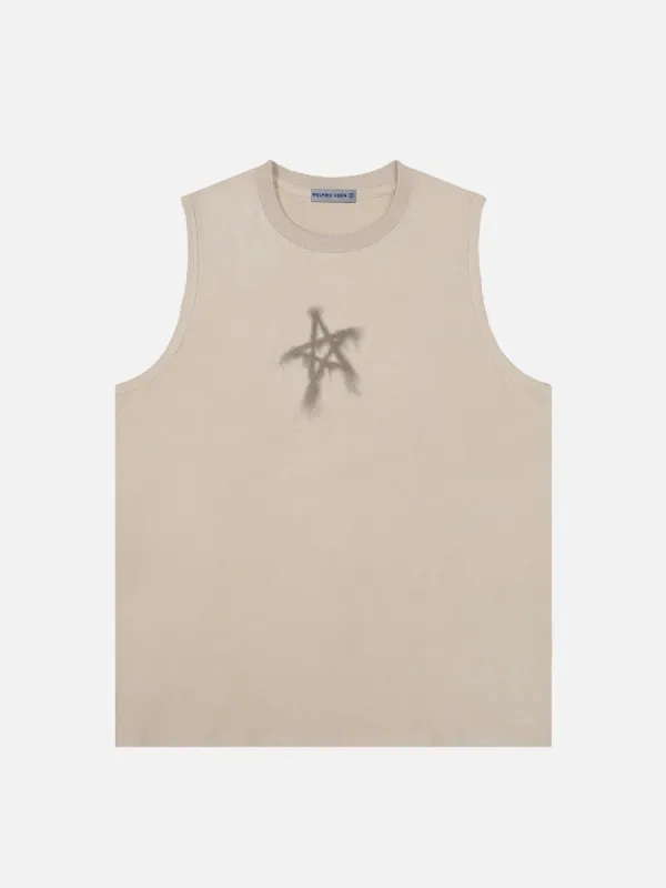 Aelfric Eden Graffiti Star Print Suede Vest sold by Aelfric Eden