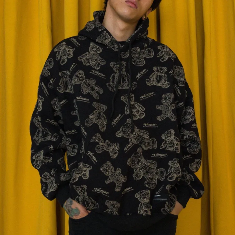 AEL Full Print Bear Pattern Hoodie sold by Aelfric Eden