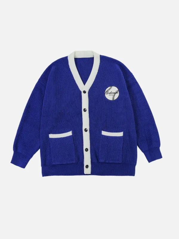Aelfric Eden Baseball Embroidery Cardigan sold by Aelfric Eden