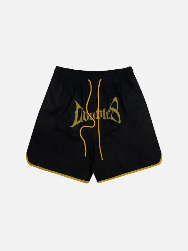 Aelfric Eden Letter Drawstring Suede Shorts sold by Aelfric Eden