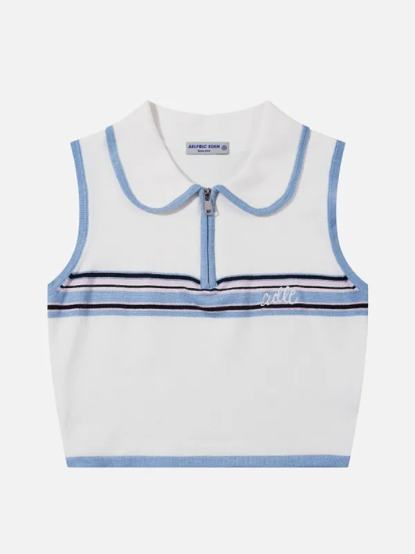 Stripes Polo Collar Tank Top sold by Aelfric Eden