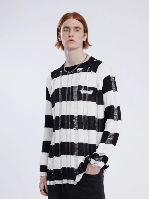 Aelfric Eden Stripes Irregular Distressed Sweater sold by Aelfric Eden