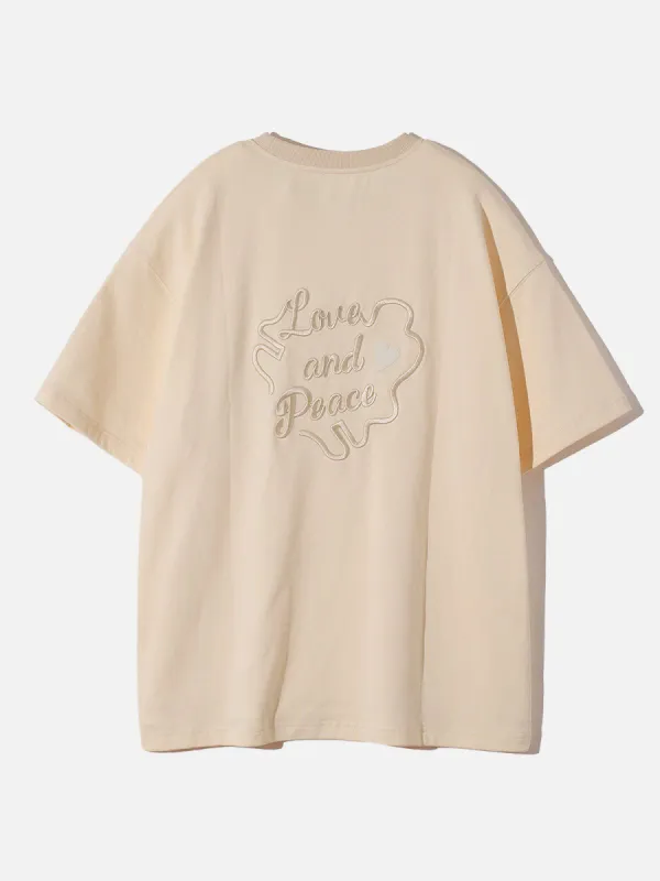 Aelfric Eden Love & Peace Letter Embroidery Tee sold by Aelfric Eden