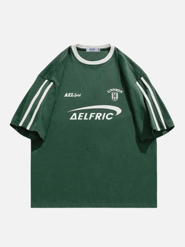 Aelfric Star Emblem Letter Print Tee sold by Aelfric Eden