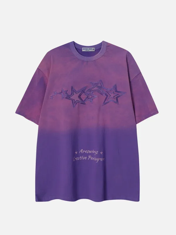 Aelfric Eden Gradient Star Embroidery Tee sold by Aelfric Eden