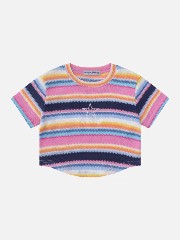 Colourful Star Embroidery Tee sold by Aelfric Eden