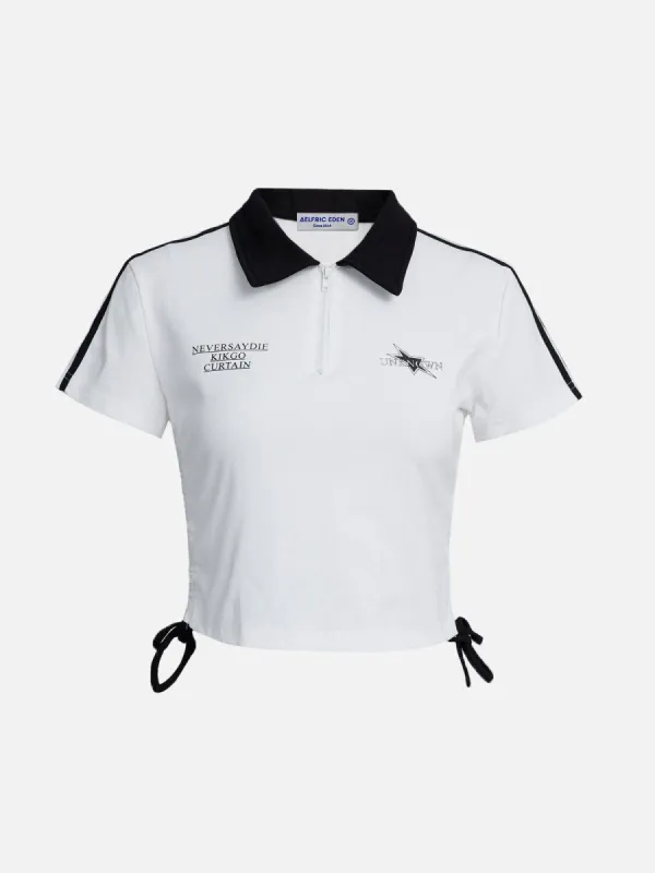 Drawstring Polo Collar Tee sold by Aelfric Eden