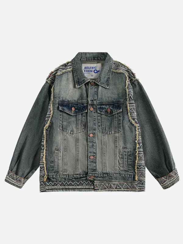 Aelfric Eden Embroidery Fringe Denim Jacket sold by Aelfric Eden