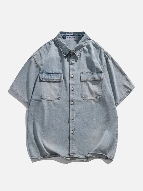 Aelfric Eden Denim Washed Short Sleeve Shirts sold by Aelfric Eden