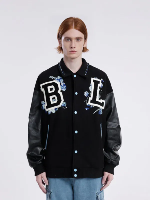 Aelfric Eden Flower Applique Embroidery Letter Jacket sold by Aelfric Eden
