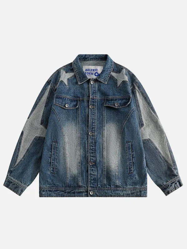 Aelfric Eden Cross Star Vintage Denim Jacket sold by Aelfric Eden