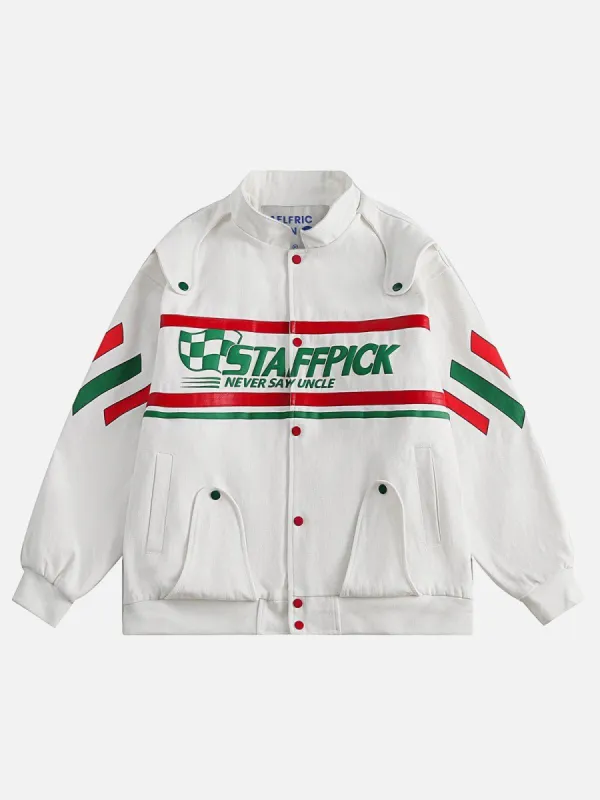 Aelfric Eden Irregular Splicing Racing Jacket sold by Aelfric Eden