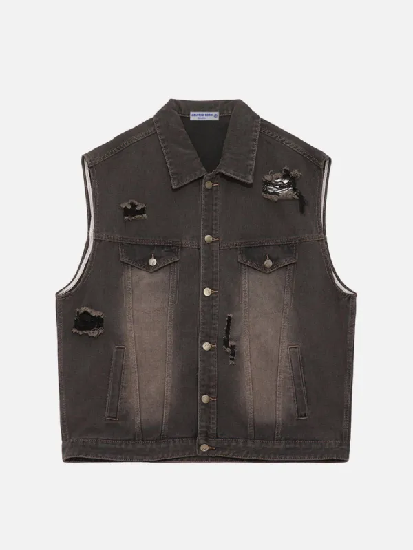 Aelfric Eden Washed Distressed Vest sold by Aelfric Eden