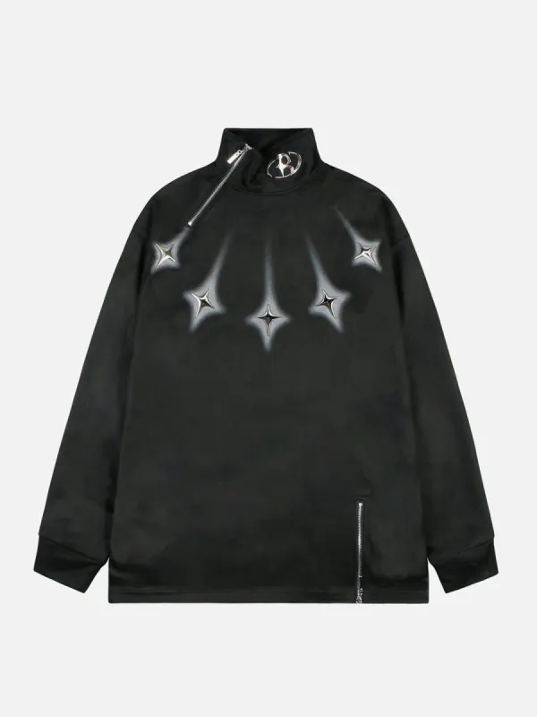 Aelfric Eden Star Rivet Multi Zip Up Sweatshirt sold by Aelfric Eden