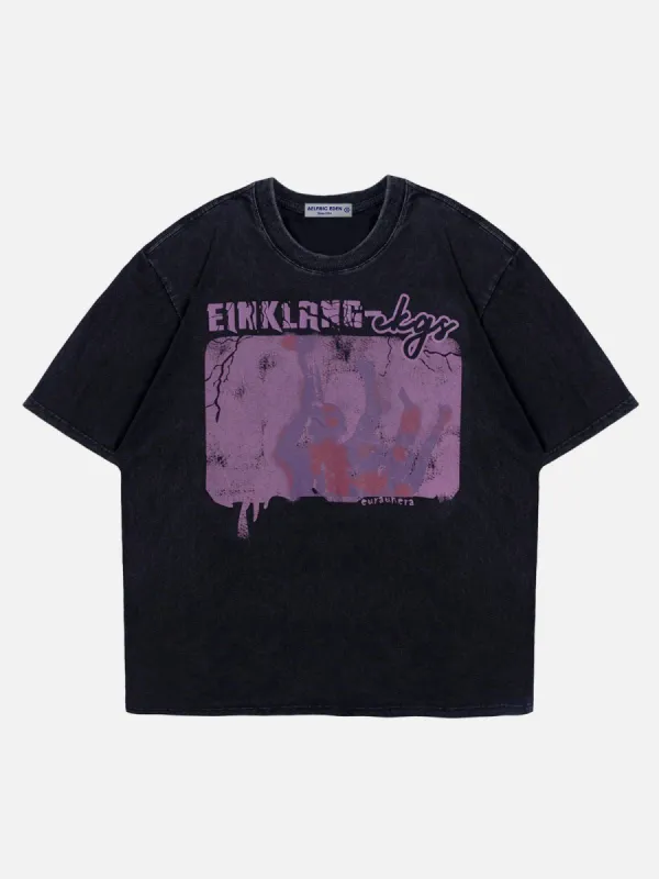 Tシャツ・カットソー Aelfric Eden Irregular Butterfly Print Washed Tee Aelfric Eden Irregular Butterfly Graphic Tee – Aelfric eden