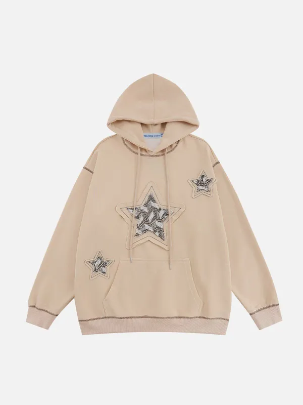 Aelfric Eden Applique Embroidery Mesh Star Hoodie sold by Aelfric Eden