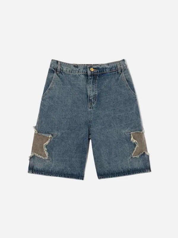 Aelfric Eden Star Tassel Patch Denim Shorts sold by Aelfric Eden