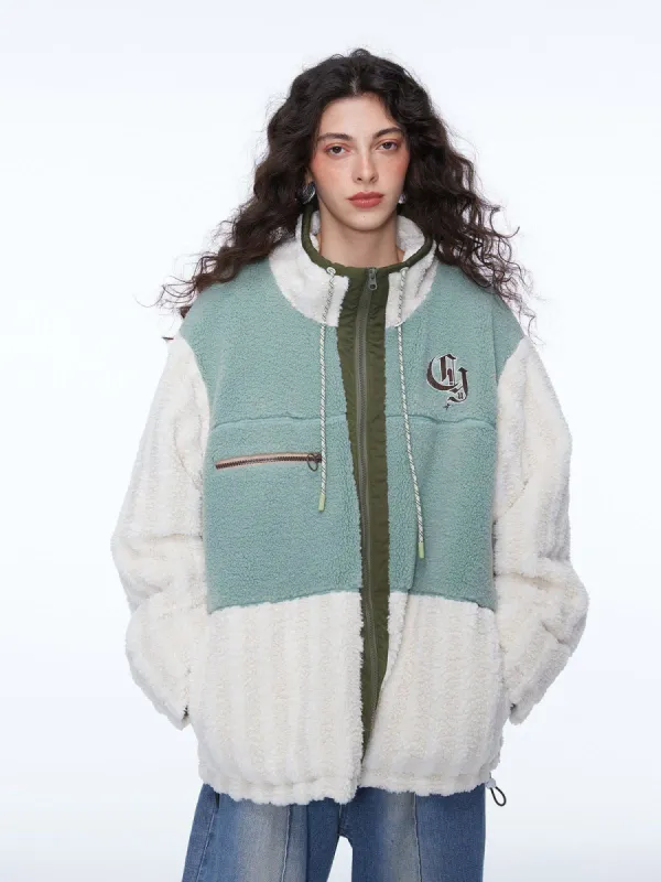 Aelfric Eden Patchwork Fluffy Sherpa Coat sold by Aelfric Eden