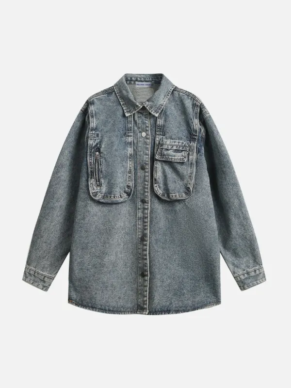 Aelfric Eden Big Pocket Denim Long Sleeve Shirt sold by Aelfric Eden