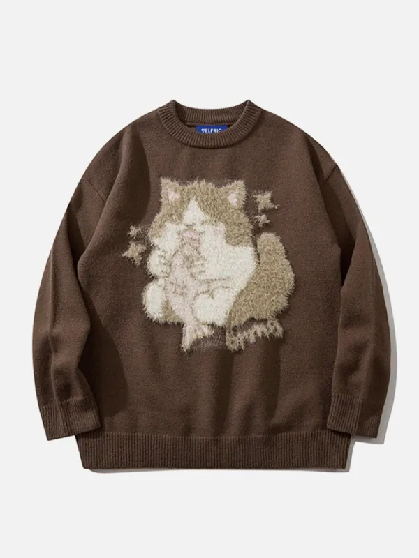 Aelfric Eden Plush Cute Cat Sweater sold by Aelfric Eden