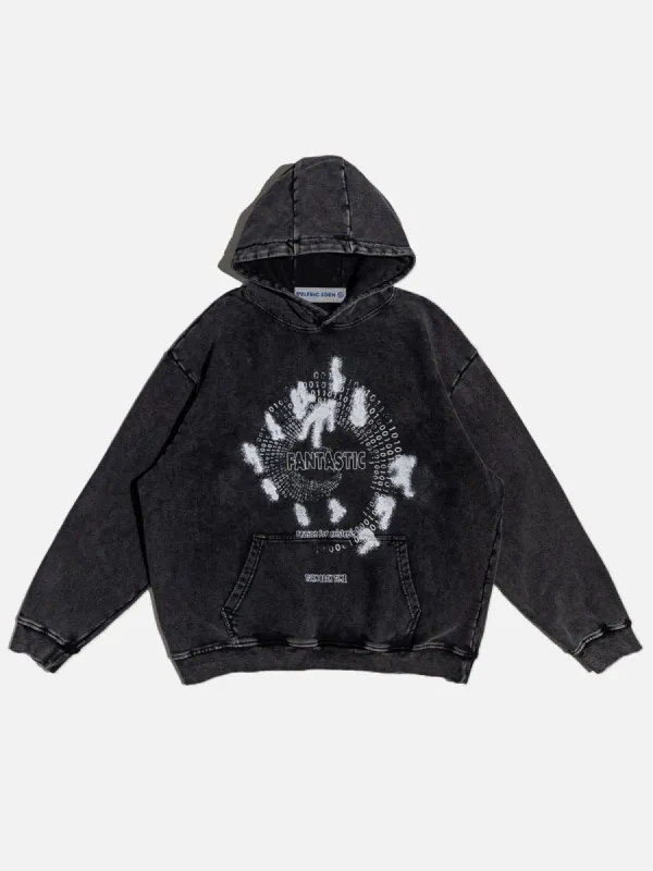 Aelfric Eden Abstract Shadow Graphic Washed Hoodie sold by Aelfric Eden