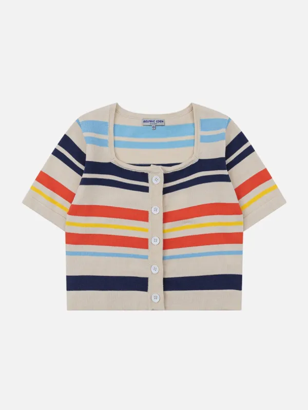 Colorful Knit Stripe Tee sold by Aelfric Eden