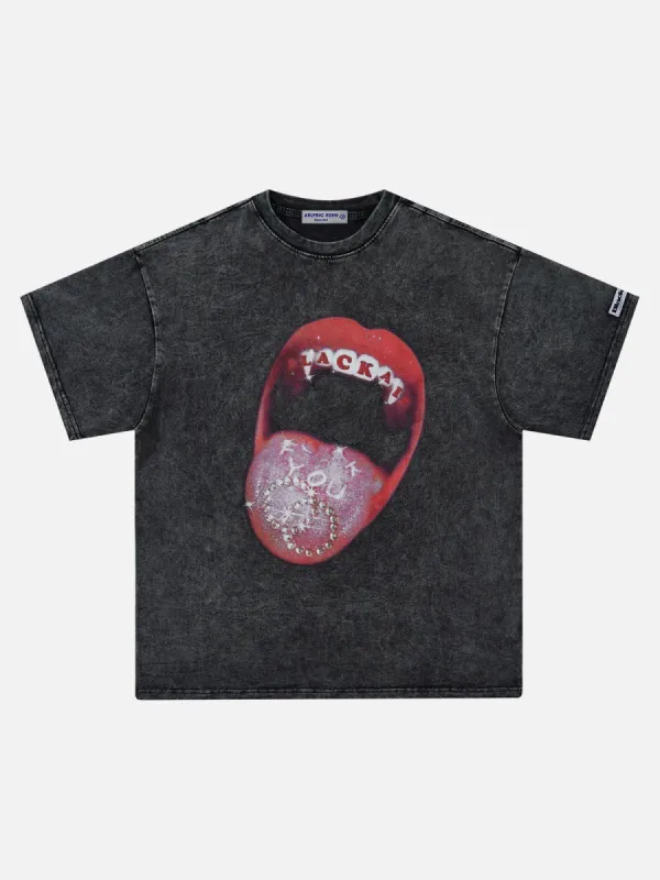 Aelfric Eden Washed Lips Print Tee sold by Aelfric Eden