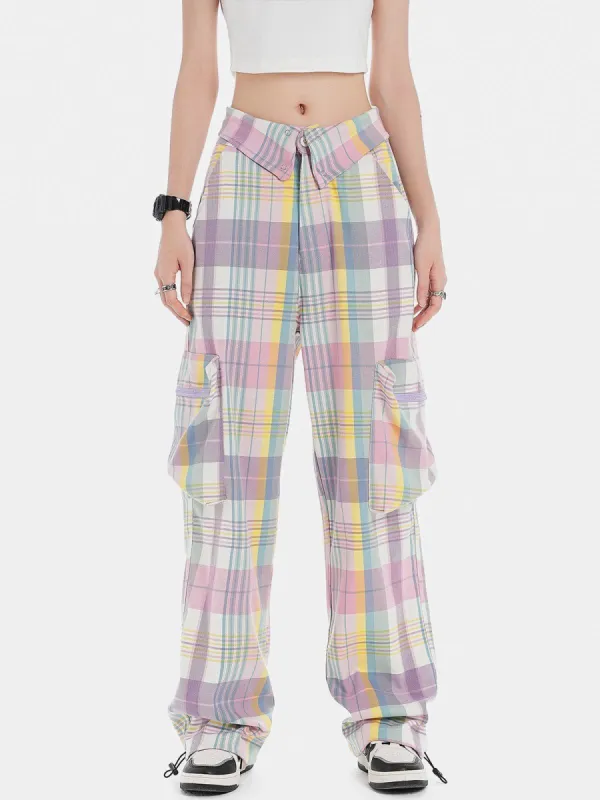 Colorful Plaid Cargo Pants sold by Aelfric Eden