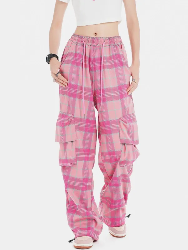 Multi-pocket Plaid Cargo Pants sold by Aelfric Eden