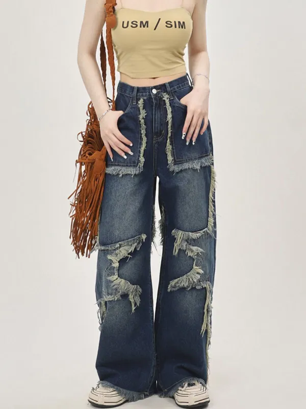 Aelfric Eden Fringe Star Loose Jeans sold by Aelfric Eden