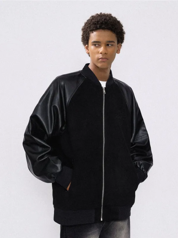 Aelfric Eden Solid Patchwork Varsity Jacket sold by Aelfric Eden