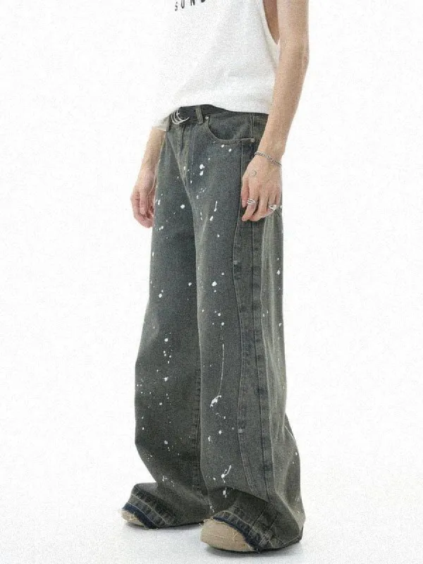Aelfric Eden Wide-leg Graffiti Spray Paint Jeans sold by Aelfric Eden