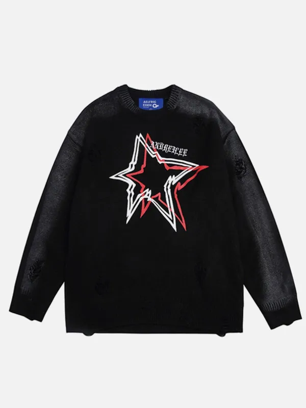 Aelfric Eden Distressed Star Sweater sold by Aelfric Eden