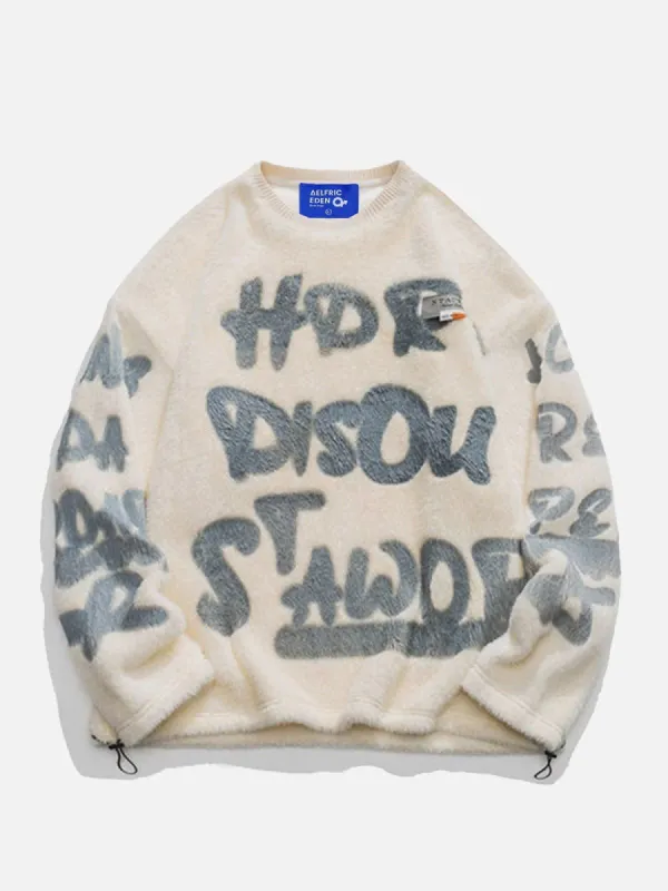 Aelfric Eden Plush Letter Knit Sweater sold by Aelfric Eden