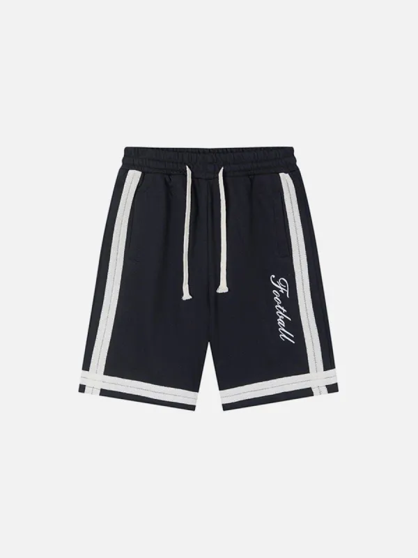 Side Stripe Football Print Shorts sold by Aelfric Eden
