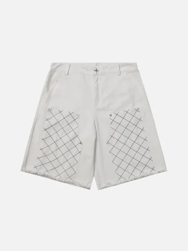 Aelfric Eden Plaid Patchwork Fringe Shorts sold by Aelfric Eden