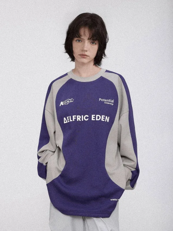 Aelfric Eden Vintage Colorblock Letter Print Sweatshirt sold by Aelfric Eden