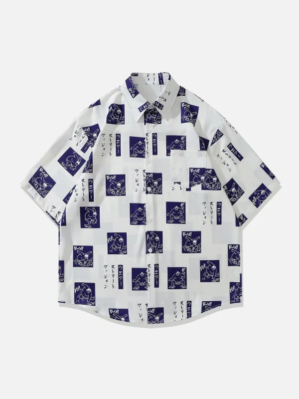 Sumo Wrestler Print Short Sleeve Shirts sold by Aelfric Eden
