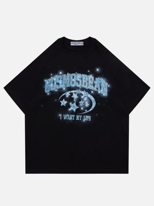 Aelfric Eden Glowing Stars Letter Print Tee sold by Aelfric Eden