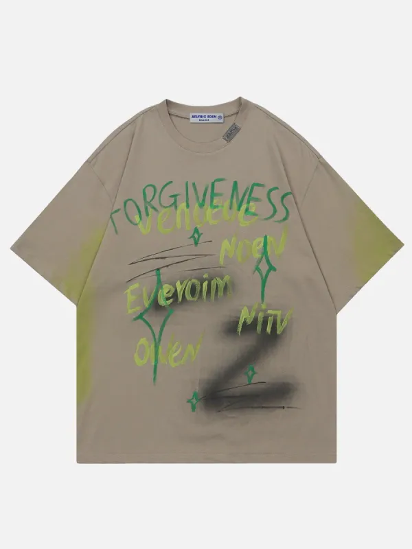 Aelfric Eden Graffiti Gradient Letter Print Tee sold by Aelfric Eden