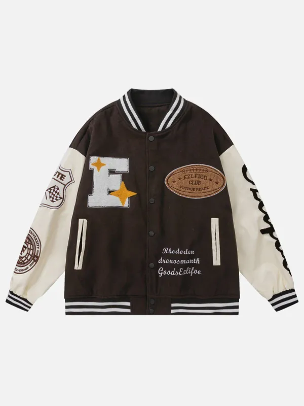 Aelfric Eden Applique Embroidery Varsity Jacket sold by Aelfric Eden